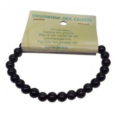 obsidienne oeil céleste bracelet petites boules