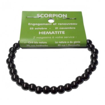 hématite bracelet boules (scorpion)