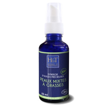 PEAUX MIXTES À GRASSES SYNERGIE HUILES PRÉCIEUSES BIO -50ml